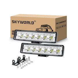 SKYWORLD 18 W LED Spotlight 12 V Car Pack of 2 Waterproof IP67 Offroad LED Headlight Spotlight, LED Work Light 12 Volt for Excavators, Tractors, Forklifts, ATV, Trucks, Off-Road 4 x 4