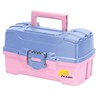 Plano Plano 2-Tray Tackle Box with Dual Top Access, Periwinkle/Pink,