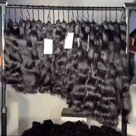 Vietnamese Hair Weaving Cambodian Hair Best Quality Raw Human Hair  Straight Natural Body Wave and Burmese Curly Bundlecolor: natural wave bundle, Stretched Length: 14 Inches