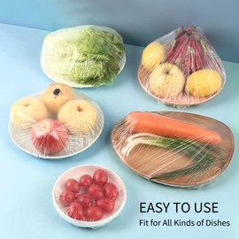 Homelove Plastic Bowl Cover Dish Cover Food Cover, 50pcs Reusable Elastic Stretch Fresh Keeping Covers, Kitchen Dining Cookware Canning Lids Food Fresh Keepping Bags, Universal Kitchen Plastic Wrap