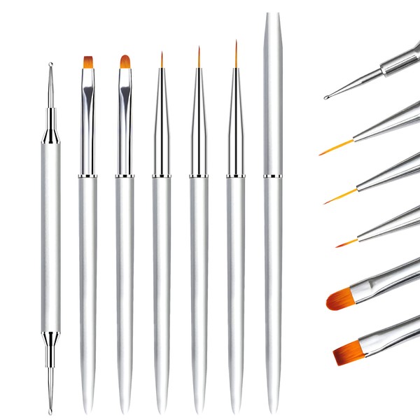 6PCS Nail Art Brushes Set for Gel Nail with Lid