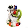 Minigift Farmhouse Cow Teapot with Rooster, Rustic Farm Animal Decorative