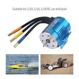 Brushless Motor, 3650 5900KV 4 Pole Brushless Motor Heat Dissipation, Professional RC Parts Replacement for 1/10, 1/16, 1/18 RC Car and Boat, 50000 Rpm, High Temperature Resistant