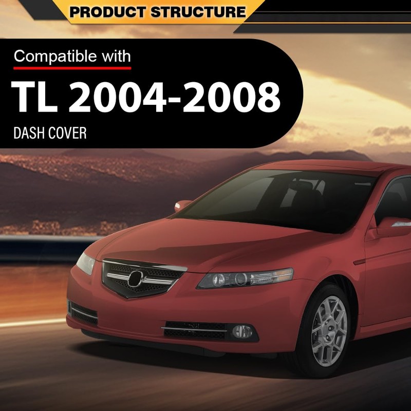 CNNELL Dash Board Cover Compatible with Acura TL 2004 2005