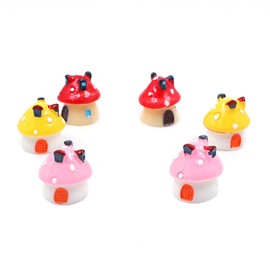 CENPEK 24 Colorful Small Mushrooms Miniature Ornaments for Dollhouse Fairy Garden Decoration