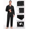 YOPUGEE Men Modal Pajama Set Long Sleeve Pjs Button Down