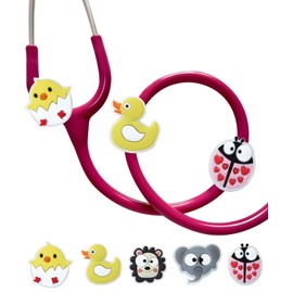 Plifal 5 Pieces Stethoscope Charms Tag for Nurse - Glow in The Dark Animal Stethoscope Charm Label for Littmann Funny Accessories, Present for Pediatric Doctor, Medical Worker, Nursing Graduation