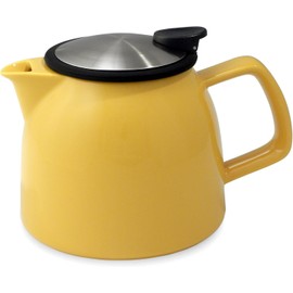FORLIFE Bell Ceramic Teapot with Basket Infuser, 26-Ounce/770ml