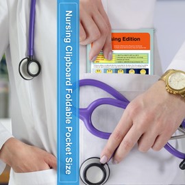Nursing Clipboard - Foldable Aluminum 3 Layers Edition with Cheat Sheets, Low Profile Clip & Pen Clip for Nurses and Doctors (Mint)