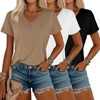 Riyiper 3 Pack Women's Tshirts V Neck Summer Trendy Short