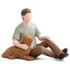 Carracci Man with Dog Figurines Statues, Boy and Dog Friendship