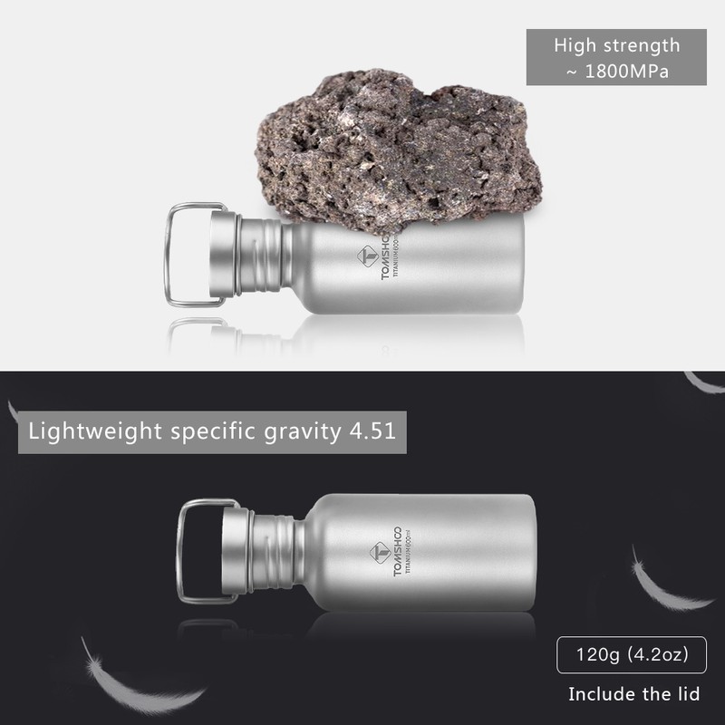 600ml Full Titanium Water Bottle Ultralight Outdoor Camping Hiking Cycle