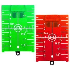 2 Pieces of Reflective Target Plates, Laser Measurement Accessories, Graduated Laser Plate, Green Light Reflective Target Plate, Reflective Red Light Plate with Stand