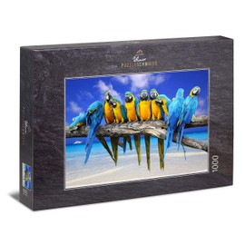 Ulmer Puzzleschmiede - Puzzle "South Sea" - 1000 pieces jigsaw puzzle - Parrots at the fantastic South Sea beach