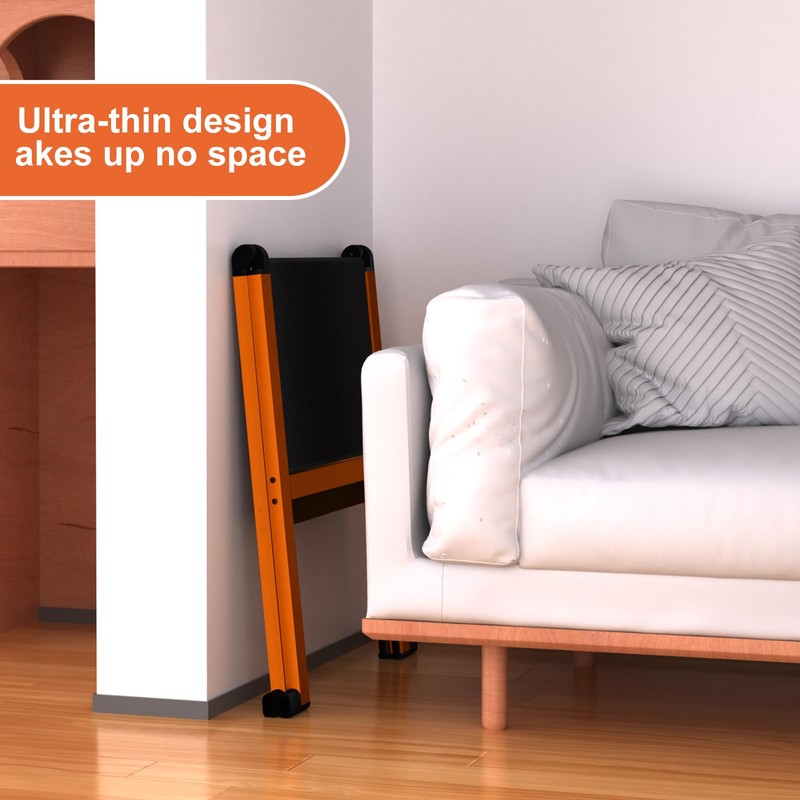 Ainai Folding Step Stool,Aluminum Ultra Thin Stool,400 Lbs Capacity with