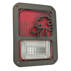Mushroom Cool in 3D - Black For Jeep Wrangler JK/JKU Rear Tail Light Covers (07-18) Shrooming Design Mushrooms art