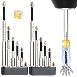 High Magnetic Screwdriver Drill Bit Set, 12Pcs Magfixer New K5 Impact Resistant Non Slip Bit, Magnetic Screwdriver Bits, Electric Screwdriver Set, 25 50 65 70 90 150mm(2 sets)