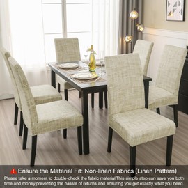 Keyroal Dining Room Chair Covers Set of 6, Stretch Printed Parsons Chair Slipcovers Spandex Removable Washable Kitchen Chair Protector Cover for Dining Room, Hotel, Ceremony(Stripe)
