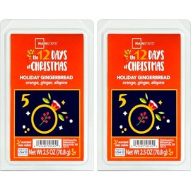 Mainstays 12 Days of Christmas Scented Wax Cubes 2.5oz 2-Pack (Day 5 Holiday Gingerbread)