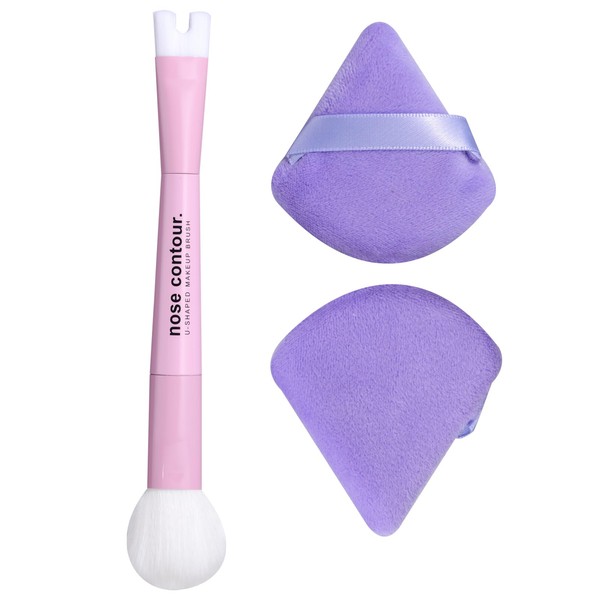 BS-MALL Nose Contour U-Shaped Makeup Brush for Sculpting and Defining Nose Contour 2-in-1 Multi-Purpose Makeup Brush, Ideal for Enhancing Your Face's Natural Curves and Features