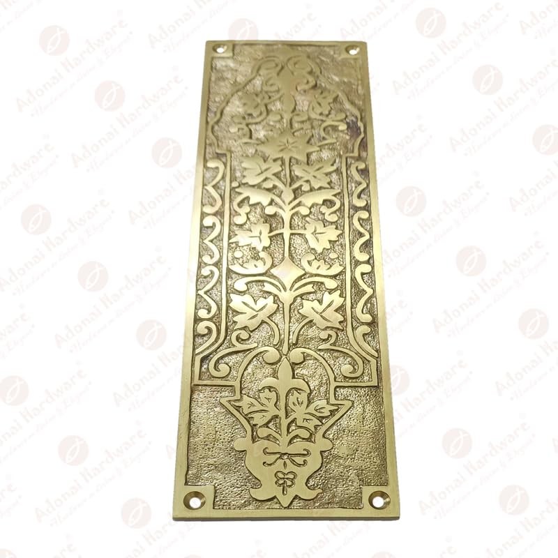 Adonai Hardware 10 Inch "Nezib" Decorative Brass Push Plate (Satin