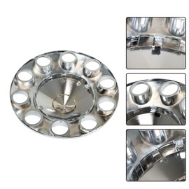 GXYWADY Front Hub Cover Set Chrome Wheel Cover with 33mm Nut Covers Spiked Replacement for Semi Truck