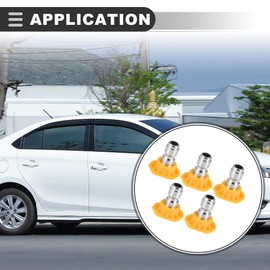 Motoforti Universal Washer Spray Nozzle Tips Quick Connector, Stainless Steel Plastic, Yellow, 5 Pcs