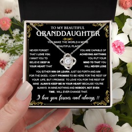 To My Granddaughter Necklace, Granddaughter Necklace Gifts From Grandma Or Grandpa, Necklace Gift For Granddaughter On Birthday Christmas Wedding, Graduation Necklace Gift For Granddaughter