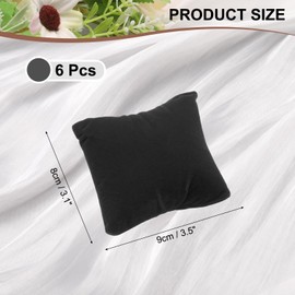 sourcing map 6pcs Velvet Bracelet Watch Pillow, Jewelry Display Pillow for Bracelet, Watch, Anklet, Bangle, Dangle Earring and Necklace Black