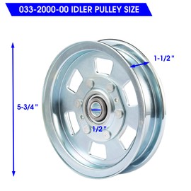 Lawn Mower Idler Pulley 033-2000-00, 033-7201-00, 033-7201-25, 033-8000-00 Compatible with Bad Boy MZ ZT Outlaw Series 48" 50" 54" 60" 61", 72" Decks, Flat Idler Pulley Mower Replacement Part