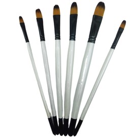 Blue Unfinished Watercolor Design Brushes Painting Brushes Watercolor Painting Brushes Acrylic Brushes Fine Art Nylon Brush Bend Painting Supplies Brushes Filbert 6pcs