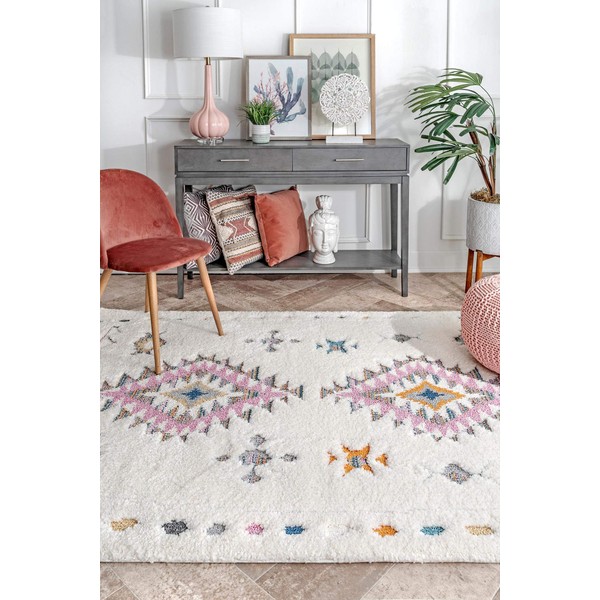 nuLOOM Lila Tribal Moroccan Shag Rug, 6' 7" x 9',