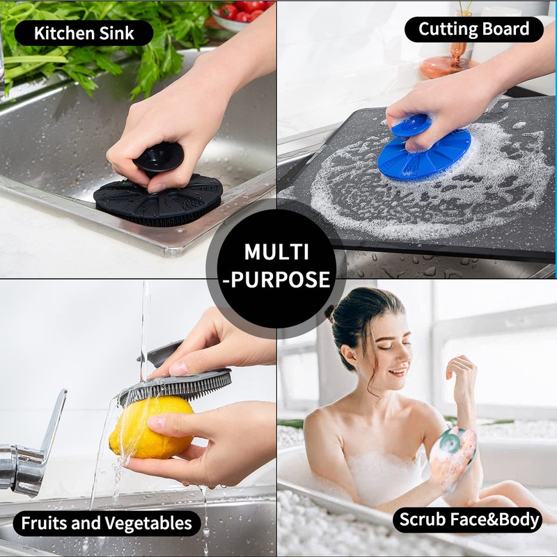 Silicone Sponge, BEAUTAIL Non-Scratch Scrub Sponges for Washing Dishes, Kitchen