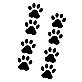 Paw Cutting Stickers, Black, 1.8 inches (45 mm), Set of 8, Stickers, Pawprints, Dogs, Cats, Cute, Scratches, Cars, Waterproof, Durable, Stylish