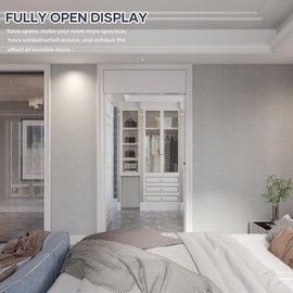 FINOSEN 8FT Sliding Pocket Door Hardware Track Kit,Aluminum,Commercial Grade,Top Mount,Heavy Duty,Smoothly and Quite,Easy to Install, for 36"-48" Door(Door is not Included)