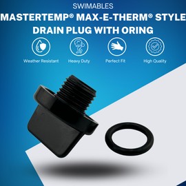 Swimables Drain Plug with Oring Compatible with Mastertemp and Max E Therm Pool Heater U178-920P | Compatible with 460736 SR400NA and More| Pentair Drain Plug Oring Included