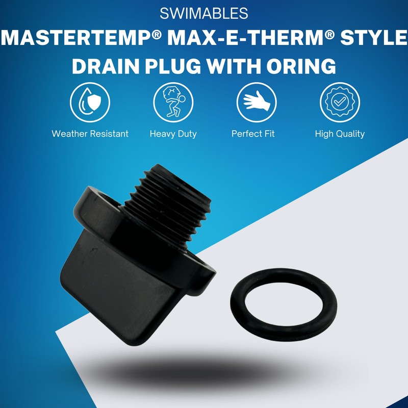 Swimables Drain Plug with Oring Compatible with Mastertemp and Max