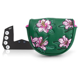 Golf Putter Covers OZ1 Mallet Putter Headcover Azalea Embroidery Leather Golf Club Covers with Magnetic for OZ1,MEZZ1,MEZZ1 MAX Putter Center Shafted Mallet Putters