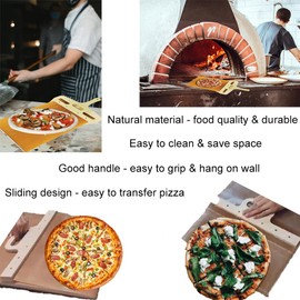 LONEA Sliding Magic Pizza Peel Slider Transfer - Pizza Paddle With Handle - Sliding Pizza Shovel Slide - Easy Sliding Pizza Board