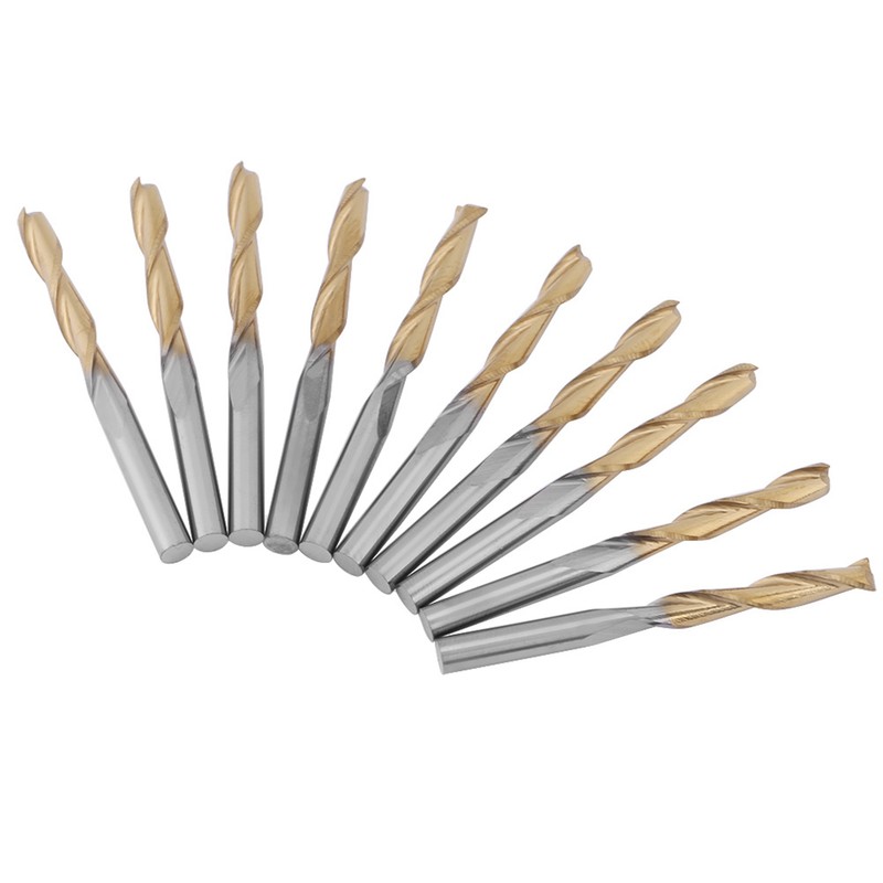 Titanium Coated 2-flute End Mill Milliling Cutter 3.175mm Shank 3.175mm