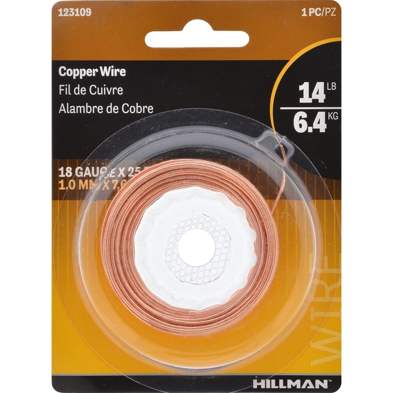 Hillman 25' 18 Gauge Bare Copper Wire