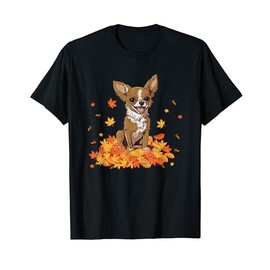 Chihuahua Hello Autumn Dog Lover Fall Leaves Thankgiving Men Women Kids T-Shirt