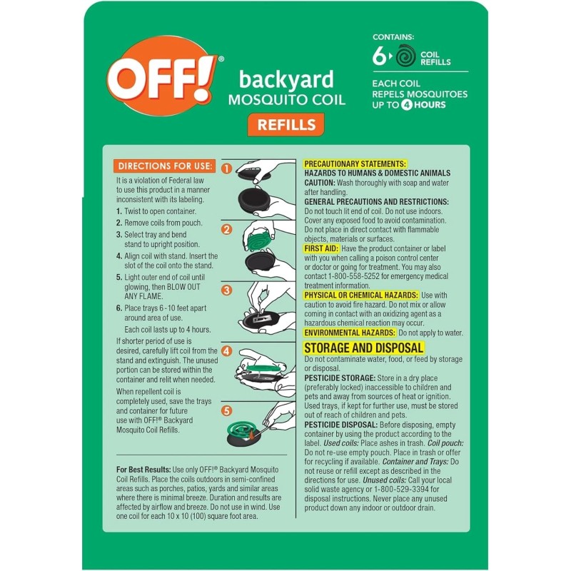 OFF! Backyard Mosquito Repellent Coil Refills, Perfect for Outdoor Patios...