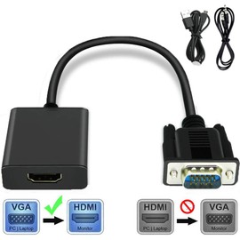 Convert Adapter VGA HDMI Output Converter Cable Supports 1080P Stable Output Audio Transfer Compact PC HDTV Projector for Windows XP/7/8/10 Mac OS and More