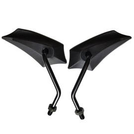 MotorToGo 1Pair Black Motorcycle Pentagon Mirrors Compatible for 2022 Honda Rebel 500 CMX500 ABS, Large, MR307K-H-2022Rebel500CMX500ABS