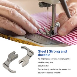 2pcs Flat Bed Sewing Machine Zipper Foot Professional Rust Prevention Steel Presser Foot for Industrial