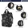 ZENWAWA Diaper Backpack Grey Skulls Pattern Multifunctional Nappy Bag Tote