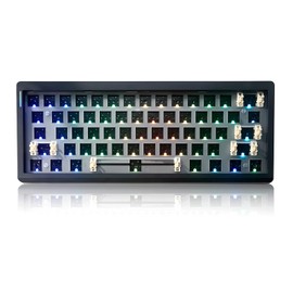 ZUOYA GMK61 60% Mechanical Keyboard Kit,Triple Mode BT5.0/ Wired/2.4GHz Wireless Gaming Keyboard RGB Programmable Hot Swap PCB Custom Barebones 61 Keys Gasket-Mounted Compact DIY Kit (Black)