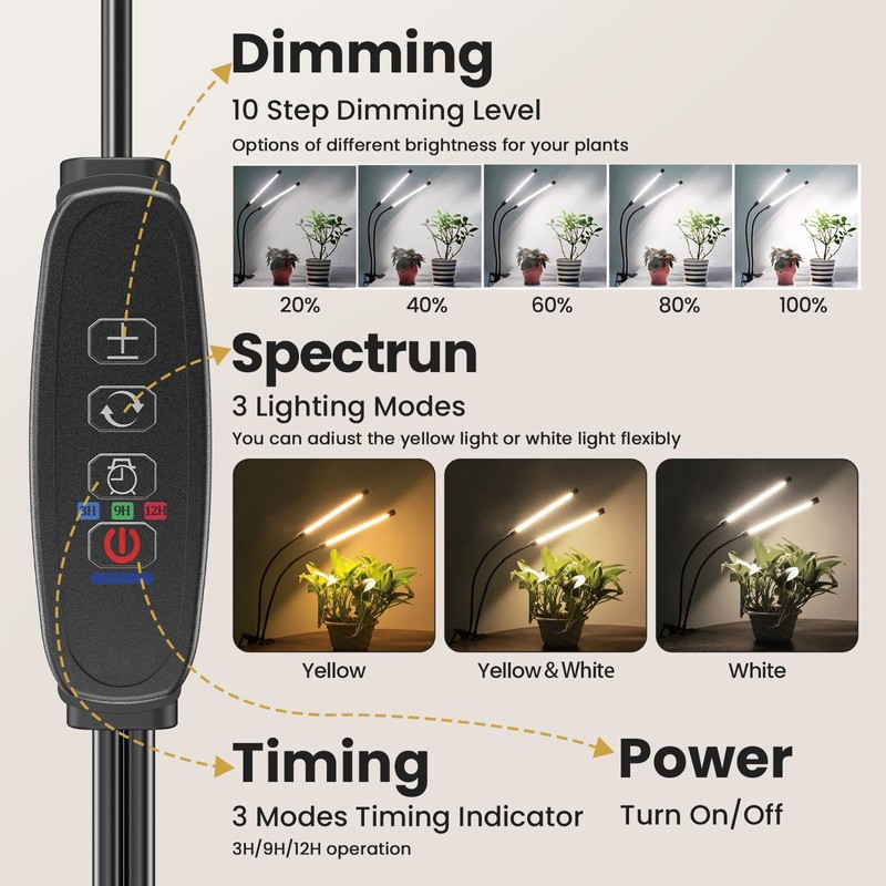 bseah Plant Grow Light for Indoor Plants, Full Spectrum Indoor