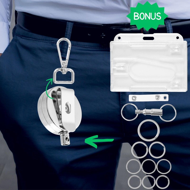 JOJO 2 Sets Silver Tone Lanyard with 65cm Steel Cable